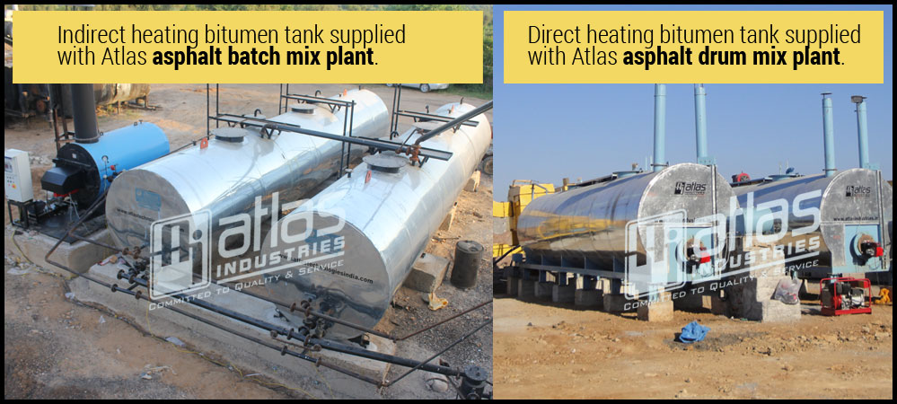 direct and indirect heating bitumen tanks