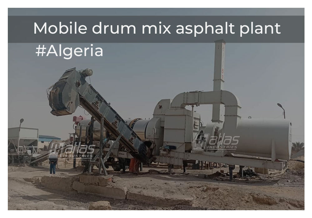 90-120 tph mobile drum mix asphalt plant installed in Algeria