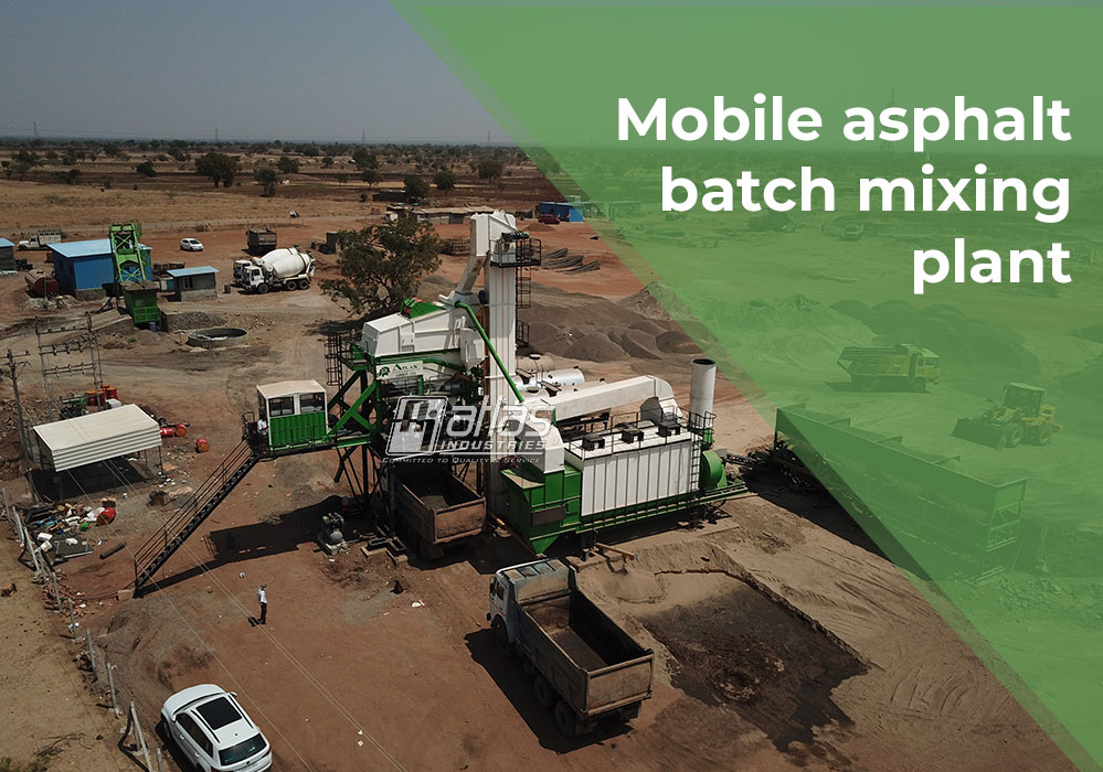 Mobile asphalt batch mix plant layout