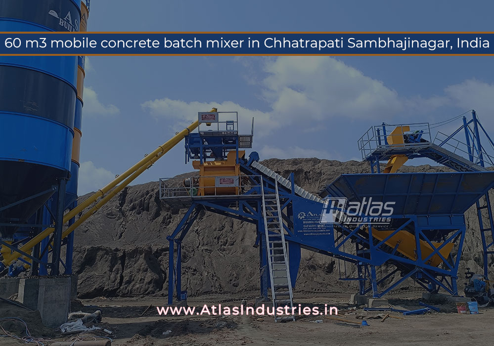 60 m3 mobile concrete batch mixer in Chhatrapati Sambhajinagar India