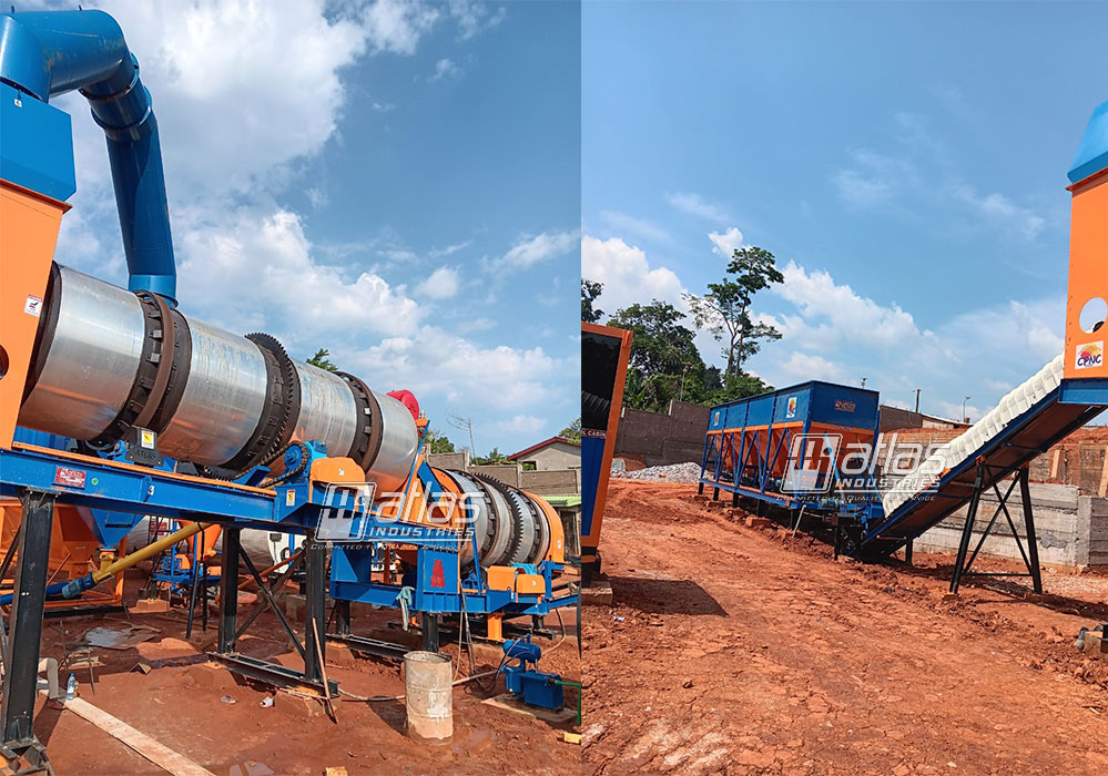 90-120 tph counter flow drum mixer in Cameroon