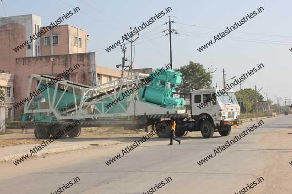 30 m3/hr. mobile concrete batching mixing plant near Bharuch, Gujarat