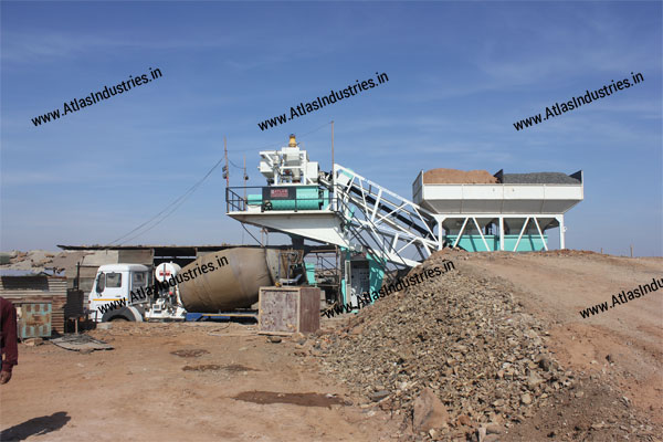 Mobile concrete mixer: 45 m3/hr.