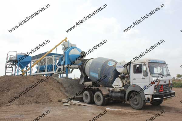 15 m3/hr. concrete mixer machine installed near Dhandhuka, India