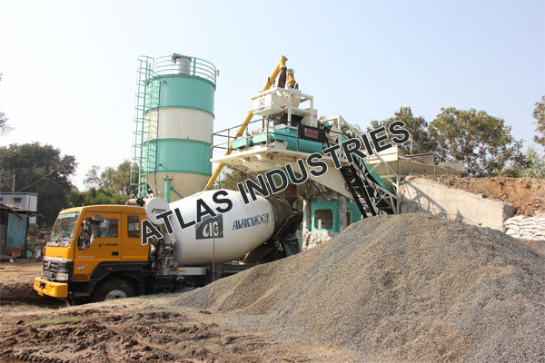 Concrete batching plant 30 m3 with 60 tons cement silo