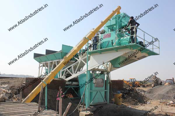 30 m3/hr. mobile concrete batching mixing plant near Bharuch, Gujarat