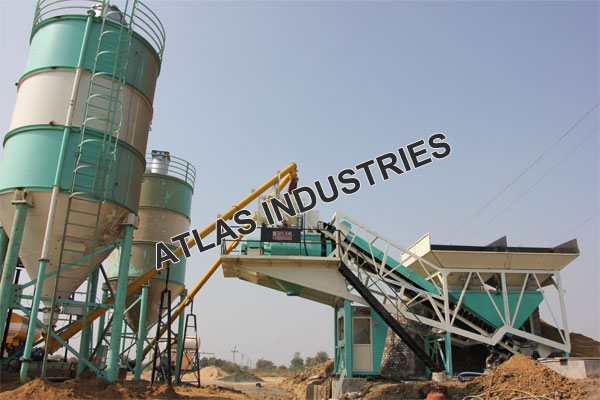 30 cum mobile batching plant with 2 x 60 tons silo