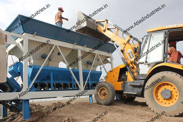 15 m3/hr. concrete mixer machine installed near Dhandhuka, India