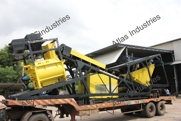 Mobile concrete plant with silo installed in India