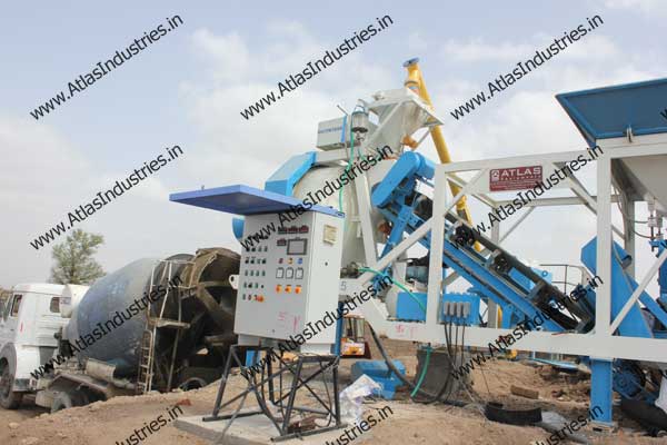 15 m3/hr. concrete mixer machine installed near Dhandhuka, India