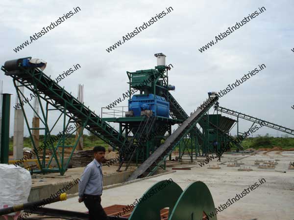 200 m3/hr. stationary concrete mixing plant installed in India