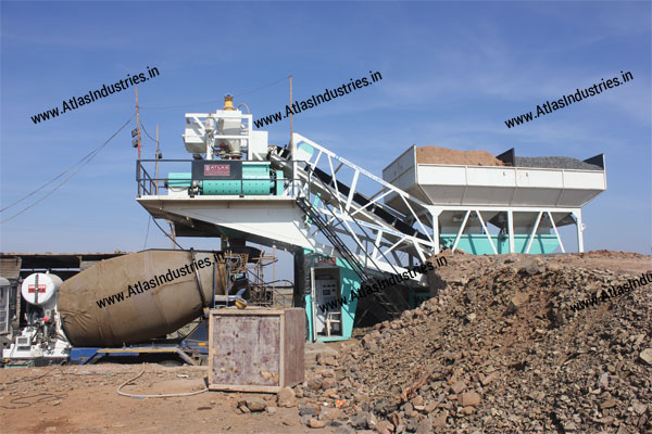 Mobile concrete mixer: 45 m3/hr.