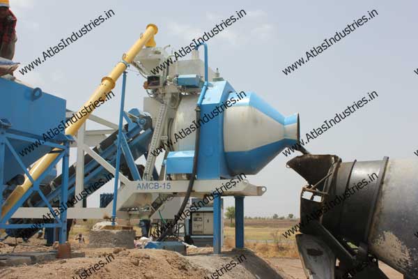 15 m3/hr. concrete mixer machine installed near Dhandhuka, India