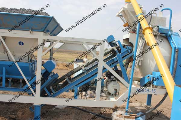 15 m3/hr. concrete mixer machine installed near Dhandhuka, India